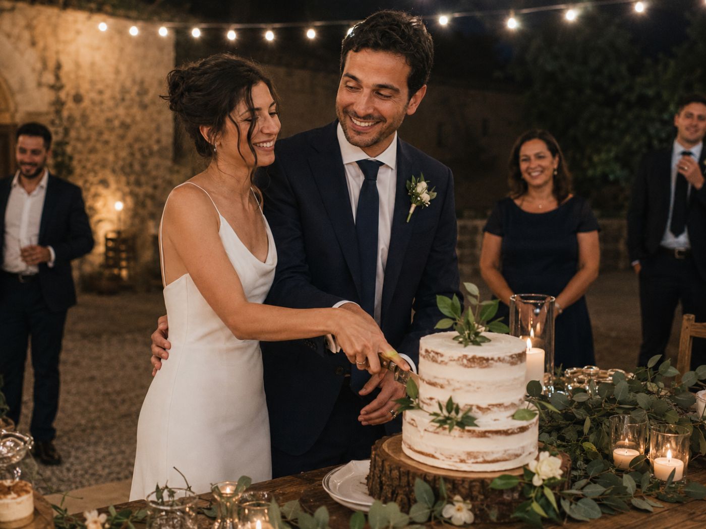 Momento di commozione dei genitori della sposa
